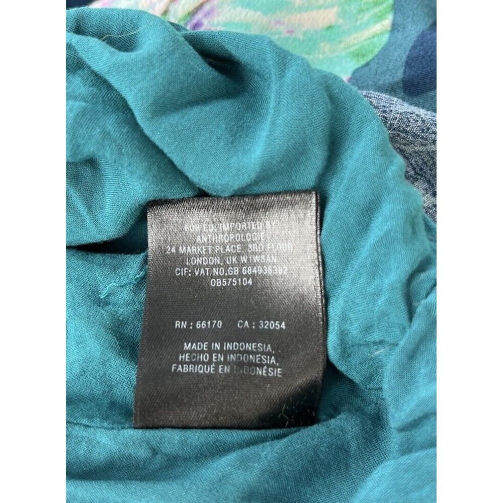Anthropologie Maeve Floral Fit N Flare Cold‎ Shoulder Turquoise Dress Sz 6 $138 - Picture 11 of 15